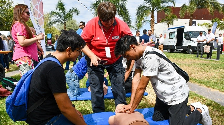 El stand de Salud, un punto para que el público aprenda y se divierta