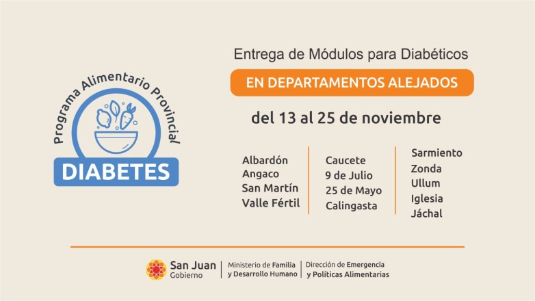 Comienza una nueva entrega de módulos alimentarios para personas con diabetes